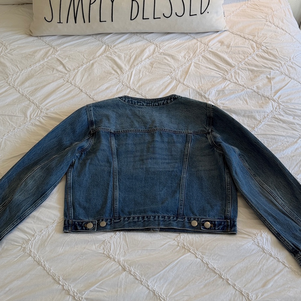 J. Crew Pleated Denim Lady Jacket.sz M gently used - Picture 11 of 13